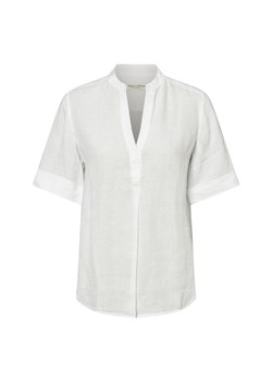 Marc O'Polo Damska bluzka tunika z zawartością lnu Kobiety Bawełna biały jednolity ze sklepu vangraaf w kategorii Bluzki damskie - zdjęcie 183559907