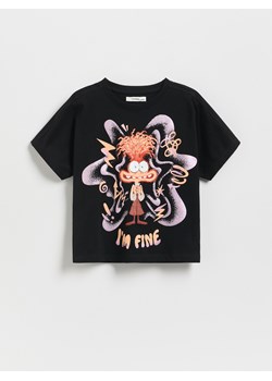 Reserved - Bawełniany t-shirt Disney - czarny ze sklepu Reserved w kategorii Bluzki dziewczęce - zdjęcie 183560555