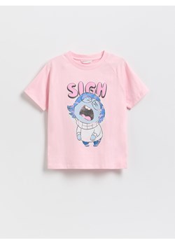 Reserved - Bawełniany t-shirt Disney - pastelowy róż ze sklepu Reserved w kategorii Bluzki dziewczęce - zdjęcie 183560557