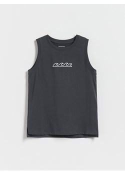Reserved - Koszulka bez rękawów z nadrukiem - ciemnoszary ze sklepu Reserved w kategorii T-shirty chłopięce - zdjęcie 183560768