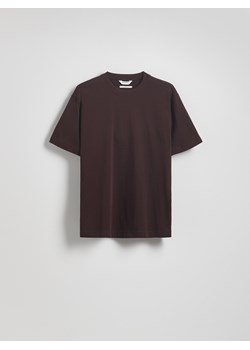 Reserved - Bawełniany t-shirt boxy - ciemnobrązowy ze sklepu Reserved w kategorii T-shirty męskie - zdjęcie 183560876
