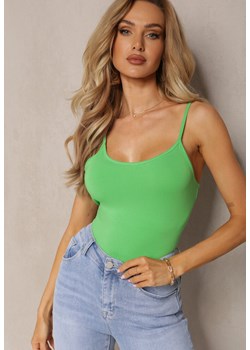 Zielony Tank Top na Ramiączkach z Elastycznej Bawełny Daudia ze sklepu renee.pl w kategorii Bluzki damskie - zdjęcie 183561169