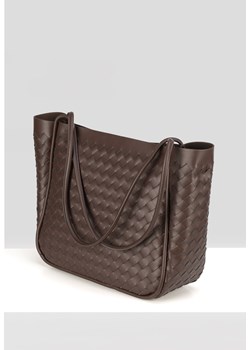 Brązowa pleciona shopperka ze sklepu Molton w kategorii Torby Shopper bag - zdjęcie 183564899