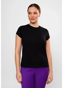 Czarny t-shirt z wiskozą ze sklepu Molton w kategorii Bluzki damskie - zdjęcie 183566076
