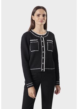 Czarny kardigan z dzianiny boucle ze sklepu Molton w kategorii Swetry damskie - zdjęcie 183566596