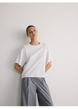 Reserved - T-shirt oversize - biały ze sklepu Reserved w kategorii Bluzki damskie - zdjęcie 183569098