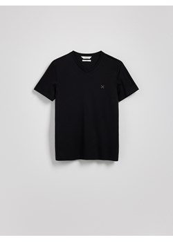 Reserved - T-shirt slim z dekoltem V - czarny ze sklepu Reserved w kategorii T-shirty męskie - zdjęcie 183571888