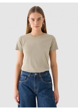 Damski t-shirt basic Outhorn OTHWAW24TTSHF2137 - szary ze sklepu Sportstylestory.com w kategorii Bluzki damskie - zdjęcie 183576956
