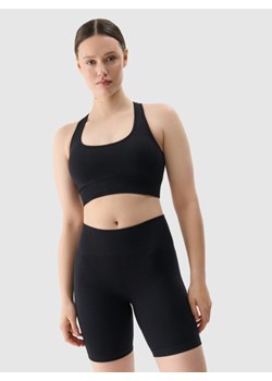Damski biustonosz treningowy 4F 4FRSS25USBAF154 - czarny ze sklepu Sportstylestory.com w kategorii Biustonosze - zdjęcie 183577149