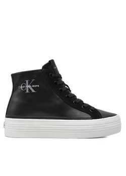 Sneakersy Calvin Klein Jeans Bold Vulc Flatf Mid Mix Ml Mtr YW0YW01491 Czarny ze sklepu eobuwie.pl w kategorii Trampki damskie - zdjęcie 183577345