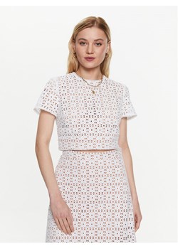 MICHAEL Michael Kors Top MS340HG8BK Biały Slim Fit ze sklepu MODIVO w kategorii Bluzki damskie - zdjęcie 183578638