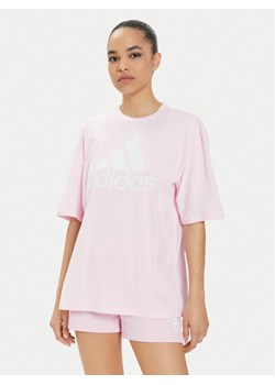 adidas T-Shirt Essentials Big Logo IC9860 Różowy Loose Fit ze sklepu MODIVO w kategorii Bluzki damskie - zdjęcie 183578767