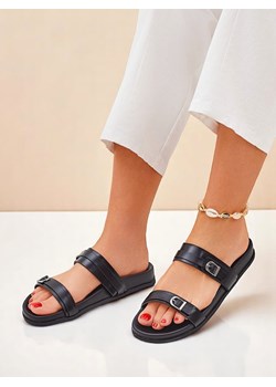 Royalfashion Damskie klapki eko skórzane EcoTwins Slides ze sklepu royalfashion.pl w kategorii Klapki damskie - zdjęcie 183581995