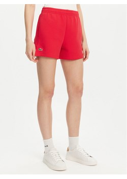 Lacoste Szorty sportowe GF9606 Czerwony Regular Fit ze sklepu MODIVO w kategorii Szorty - zdjęcie 183582837