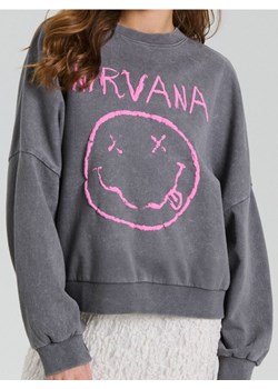 Sinsay - Bluza z nadrukiem Nirvana - szary ze sklepu Sinsay w kategorii Bluzy damskie - zdjęcie 183584036