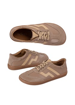 Buty barefoot damskie skórzane Olivier Eliza ciemny beżowe ze sklepu butyolivier w kategorii Półbuty damskie - zdjęcie 183585066