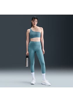 Damskie legginsy 7/8 z wysokim stanem i kwiatowym wzorem zapewniające średnie wsparcie Nike Universa - Niebieski ze sklepu Nike poland w kategorii Spodnie damskie - zdjęcie 183585227
