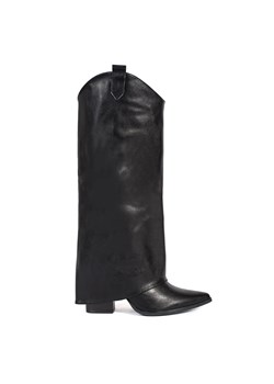 Czarne kozaki damskie w stylu kowbojek na obcasie - id: 210709 - marki ButyModne.pl - 183589086 Czarne kozaki damskie w stylu kowbojek na obcasie ze sklepu ButyModne.pl w kategorii Kozaki damskie - zdjęcie 183589086