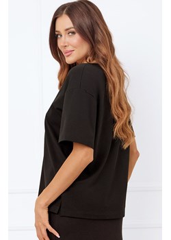 Bluzka damska z krótkim rękawem czarna Caro, Kolor czarny, Rozmiar S, Italian Fashion ze sklepu Intymna w kategorii Bluzki damskie - zdjęcie 183592357