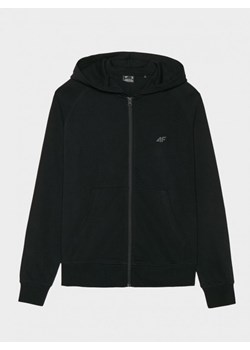 Damska bluza dresowa rozpinana z kapturem 4F 4FWMM00TSWSF1763 - czarna ze sklepu Sportstylestory.com w kategorii Bluzy damskie - zdjęcie 183595967