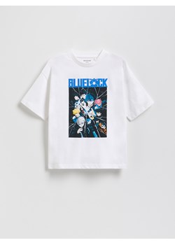 Reserved - Bawełniany t-shirt Blue Lock - biały ze sklepu Reserved w kategorii T-shirty chłopięce - zdjęcie 183599285