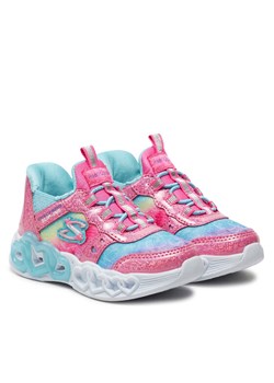 Skechers Sneakersy Infinite Heart Lights 303755N/PKMT Srebrny ze sklepu MODIVO w kategorii Buty sportowe dziecięce - zdjęcie 183601146