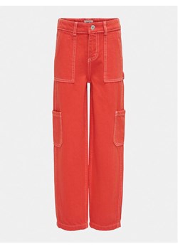 Kids ONLY Spodnie materiałowe Vilje 15316877 Czerwony Straight Fit ze sklepu MODIVO w kategorii Spodnie dziewczęce - zdjęcie 183603018