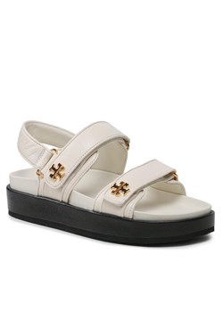 Sandały Tory Burch Kira Sport Sandal Calf Leather 144328 Écru ze sklepu eobuwie.pl w kategorii Sandały damskie - zdjęcie 183604238