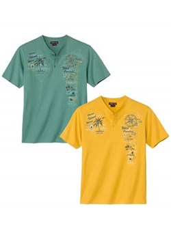 Zestaw 2 koszulek z dekoltem zapinanym na guziki ze sklepu Atlas For Men w kategorii T-shirty męskie - zdjęcie 183604947