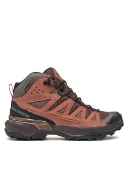 Trekkingi Salomon X Ultra 360 Leather Mid Gore-Tex L47571000 Brązowy ze sklepu eobuwie.pl w kategorii Buty trekkingowe damskie - zdjęcie 183606758