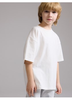 Reserved - Bawełniany t-shirt - złamana biel ze sklepu Reserved w kategorii T-shirty chłopięce - zdjęcie 183608289