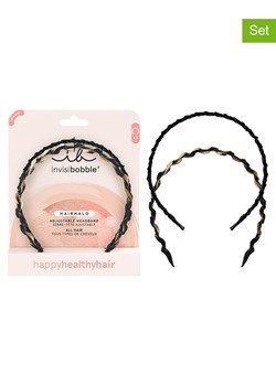 Invisibobble Opaski do włosów (4 szt.) &quot;Hairhalo&quot; w kolorze czarnym ze sklepu Limango Polska w kategorii Opaski dziecięce - zdjęcie 183609696