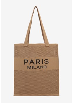 Brązowa Torebka Shopperka z Tłoczonej Tkaniny Salarea ze sklepu born2be.pl w kategorii Torby Shopper bag - zdjęcie 183611348
