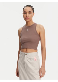 adidas Top Essentials JC9009 Beżowy Slim Fit ze sklepu MODIVO w kategorii Bluzki damskie - zdjęcie 183612879