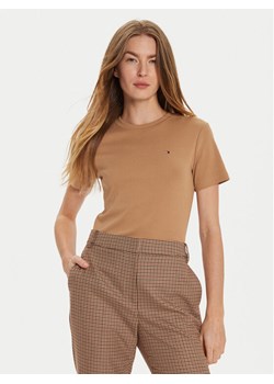 Tommy Hilfiger T-Shirt New Cody WW0WW40587 Beżowy Slim Fit ze sklepu MODIVO w kategorii Bluzki damskie - zdjęcie 183612976
