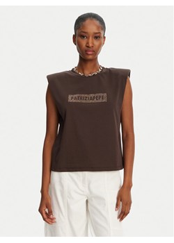 Patrizia Pepe T-Shirt 2M4423/J274-B825 Brązowy Regular Fit ze sklepu MODIVO w kategorii Bluzki damskie - zdjęcie 183613055