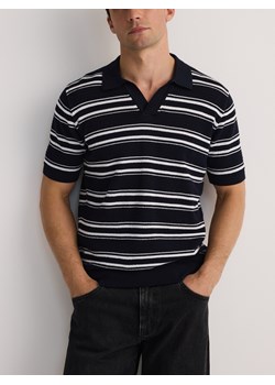 Reserved - Strukturalne polo regular fit - granatowy ze sklepu Reserved w kategorii T-shirty męskie - zdjęcie 183616938