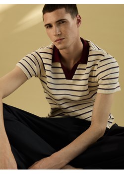 Reserved - Strukturalne polo regular fit - bordowy ze sklepu Reserved w kategorii T-shirty męskie - zdjęcie 183617135