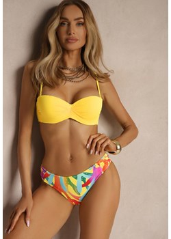 Żółte Bikini Marszczony Biustonosz i Majtki Typu Figi Salenthia ze sklepu renee.pl w kategorii Stroje kąpielowe - zdjęcie 183618719