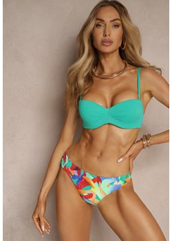 Zielone Bikini Marszczony Biustonosz i Majtki Typu Figi Salenthia ze sklepu renee.pl w kategorii Stroje kąpielowe - zdjęcie 183618727