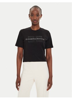 Elisabetta Franchi T-Shirt MA-003-46E2-V180 Czarny Regular Fit ze sklepu MODIVO w kategorii Bluzki damskie - zdjęcie 183620509
