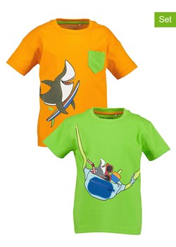 Blue Seven Koszulki (2 szt.) w kolorze zielono-pomarańczowym ze sklepu Limango Polska w kategorii T-shirty chłopięce - zdjęcie 183624335