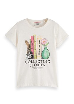 Scotch &amp; Soda Koszulka w kolorze kremowym ze wzorem ze sklepu Limango Polska w kategorii Bluzki dziewczęce - zdjęcie 183625346