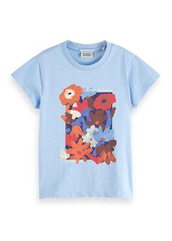 Scotch &amp; Soda Koszulka w kolorze błękitnym ze wzorem ze sklepu Limango Polska w kategorii Bluzki dziewczęce - zdjęcie 183625349
