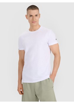 Męski t-shirt basic 4F 4FRSS25TTSHM3041 - biały ze sklepu Sportstylestory.com w kategorii T-shirty męskie - zdjęcie 183628936