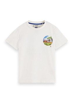Scotch &amp; Soda Koszulka w kolorze białym ze wzorem ze sklepu Limango Polska w kategorii T-shirty chłopięce - zdjęcie 183634157