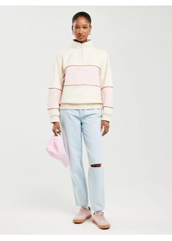 Bluza damska ze stójką zapinaną na zamek kremowa Rozalina 103 ze sklepu Big Star w kategorii Bluzy damskie - zdjęcie 183635949
