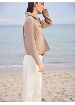 Reserved - Flauszowa kurtka z wełną - beżowy ze sklepu Reserved w kategorii Kurtki damskie - zdjęcie 183636347