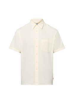 Jack & Jones Męska koszulka rekreacyjna z krótkim rękawem - Joralmeria Mężczyźni Regular Fit Bawełna piaskowy jednolity ze sklepu vangraaf w kategorii Koszule męskie - zdjęcie 183636436