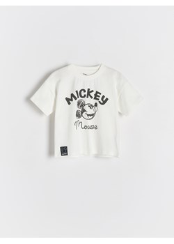 Reserved - Bawełniany t-shirt Mickey Mouse - jasnożółty - id: 478ED-10X - marki Reserved - 183636828 Reserved - Bawełniany t-shirt Mickey Mouse - jasnożółty ze sklepu Reserved w kategorii T-shirty chłopięce - zdjęcie 183636828